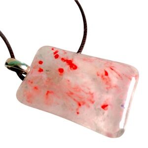 Art Glass pendant Pink Raspberry Red Party Confetti Pendant